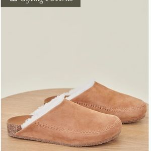 Jenni Kayne Shearling Lined Moc-Clog, Saddle Size 8 (38)